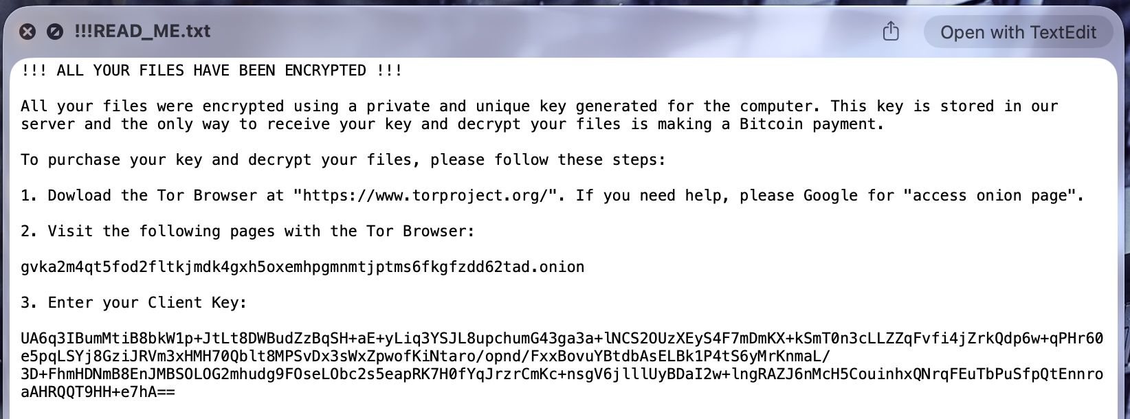 Qlocker ransom note — !!!README_ME.txt